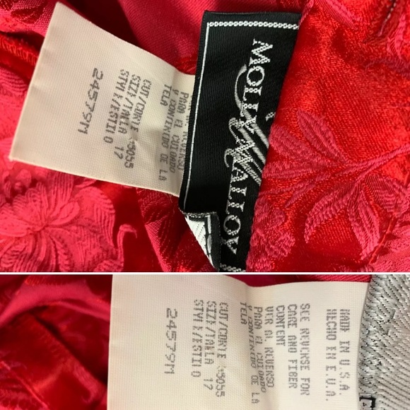 Women's Molly Malloy Vintage 12 Kimono Floral Red Asian Geisha Maxi Sheath Dress - Picture 11 of 12